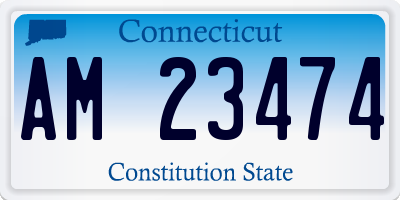 CT license plate AM23474