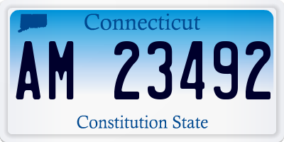 CT license plate AM23492
