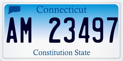 CT license plate AM23497