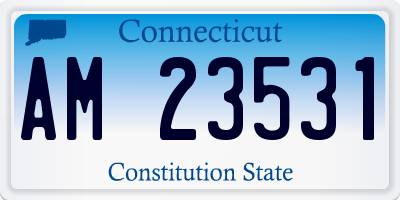CT license plate AM23531