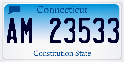 CT license plate AM23533