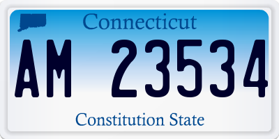CT license plate AM23534