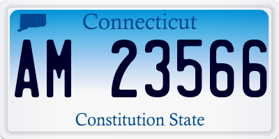 CT license plate AM23566