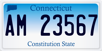 CT license plate AM23567