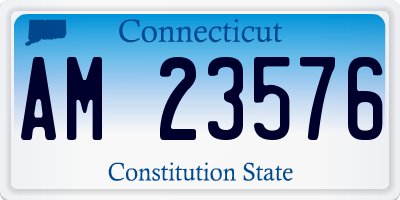 CT license plate AM23576