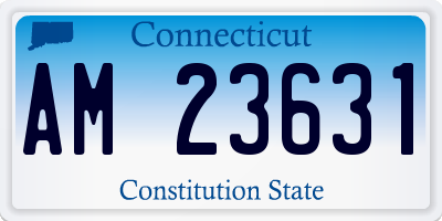 CT license plate AM23631