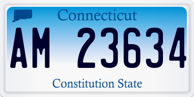 CT license plate AM23634