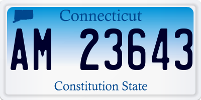CT license plate AM23643