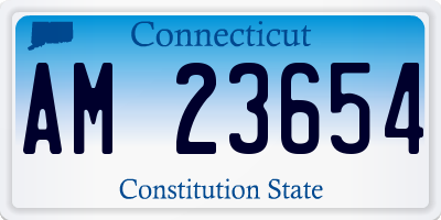 CT license plate AM23654