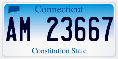 CT license plate AM23667