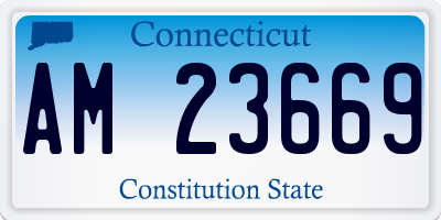 CT license plate AM23669
