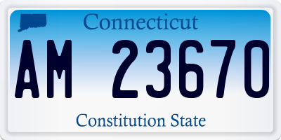 CT license plate AM23670