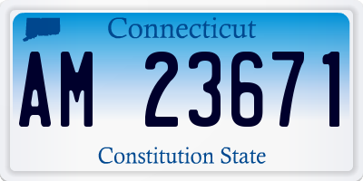 CT license plate AM23671