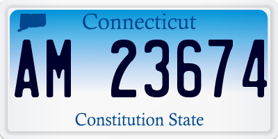 CT license plate AM23674