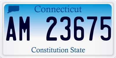 CT license plate AM23675