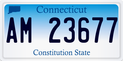 CT license plate AM23677