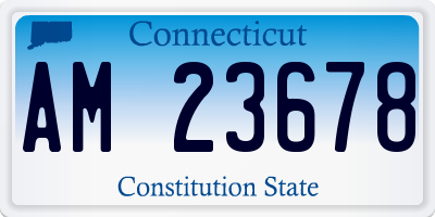 CT license plate AM23678