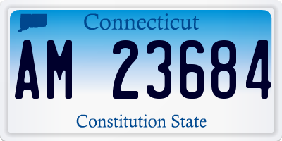 CT license plate AM23684