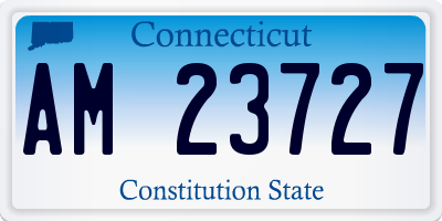 CT license plate AM23727