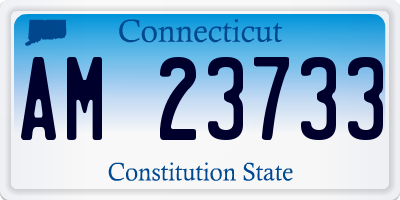 CT license plate AM23733