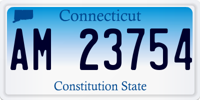 CT license plate AM23754