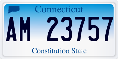 CT license plate AM23757