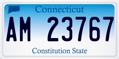 CT license plate AM23767