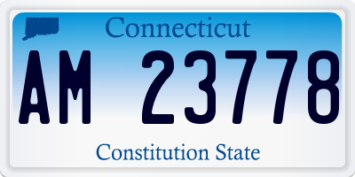 CT license plate AM23778