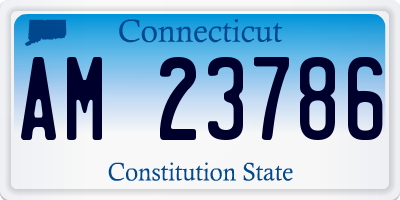 CT license plate AM23786