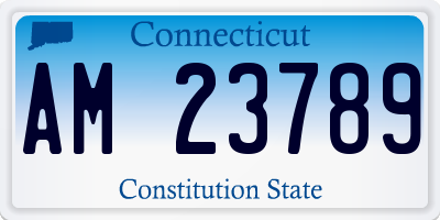 CT license plate AM23789