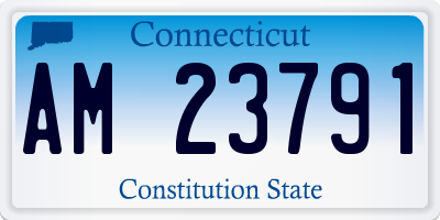 CT license plate AM23791