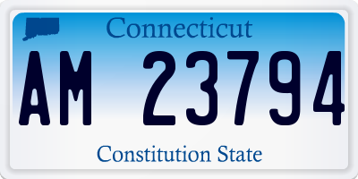CT license plate AM23794