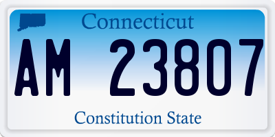CT license plate AM23807