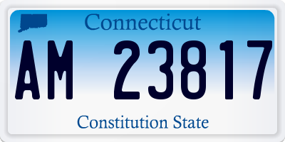 CT license plate AM23817