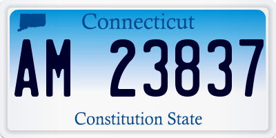 CT license plate AM23837