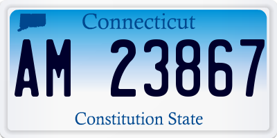 CT license plate AM23867