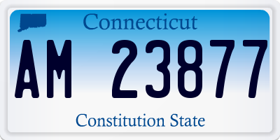 CT license plate AM23877