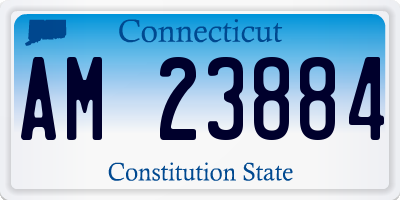 CT license plate AM23884