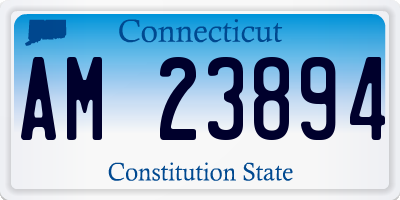 CT license plate AM23894