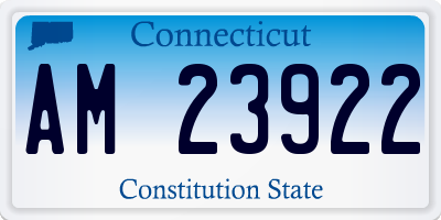 CT license plate AM23922