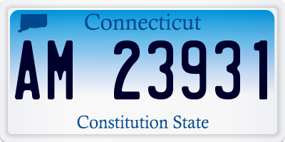 CT license plate AM23931