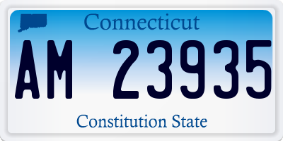 CT license plate AM23935