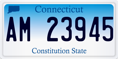 CT license plate AM23945