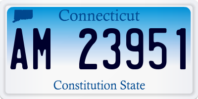 CT license plate AM23951