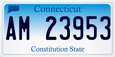 CT license plate AM23953