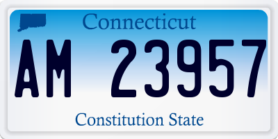 CT license plate AM23957