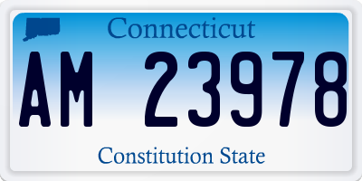 CT license plate AM23978