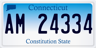 CT license plate AM24334