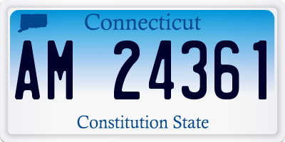 CT license plate AM24361