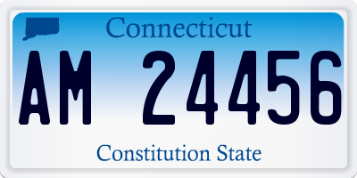 CT license plate AM24456